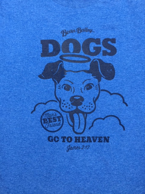 Bean & Bailey: Dogs Go to Heaven. Blue Soft T-Shirt - FRONT